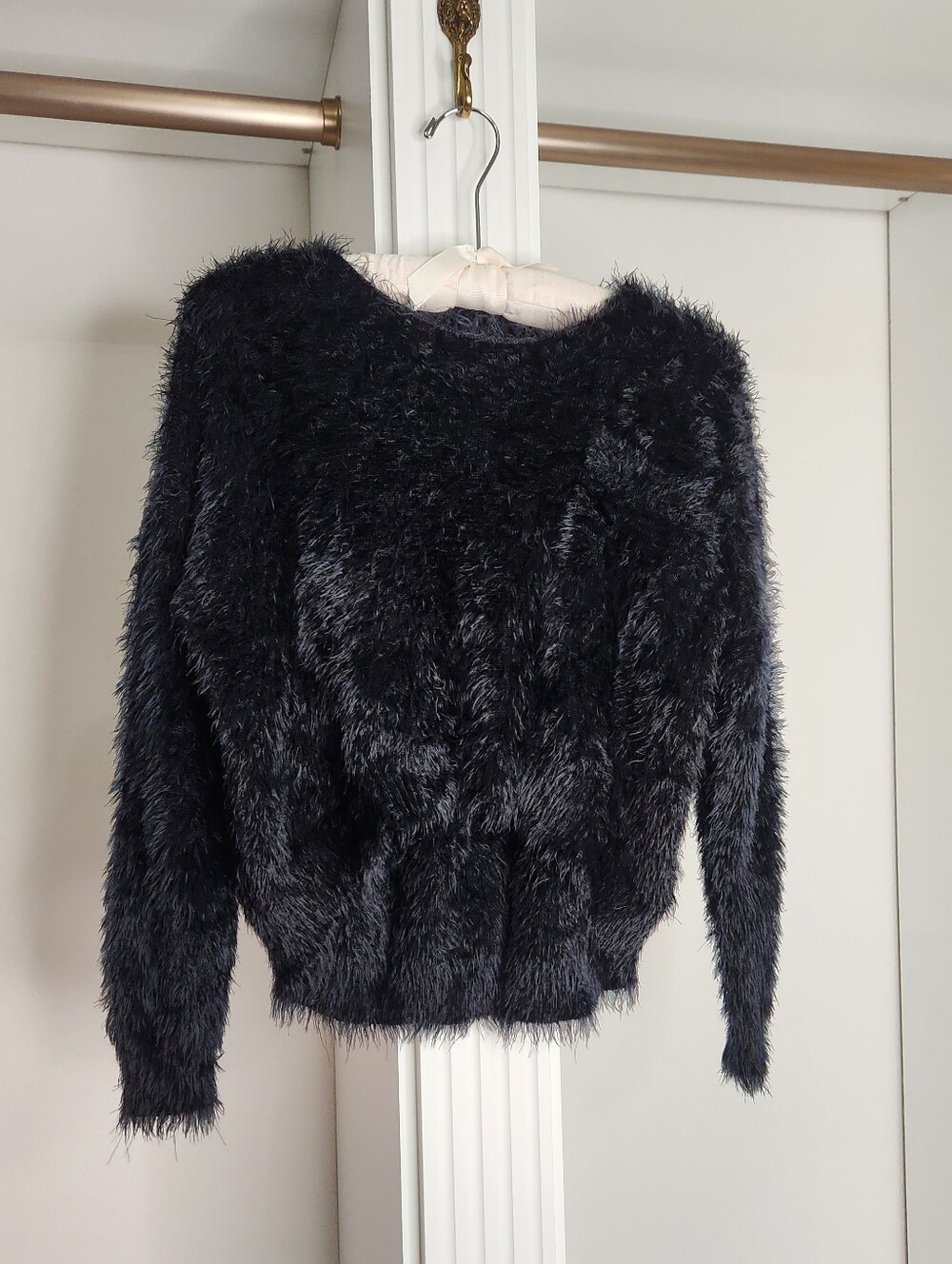 Brandy Melville Soft Faux-Fur Black Women's Sweater
